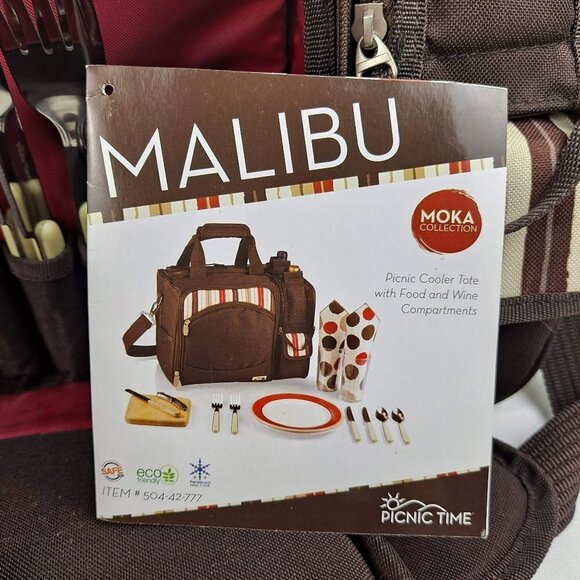 Picnic Time Moka Collection Picnic Cooler Tote with Food & Wine Compartments - Picture 10 of 16